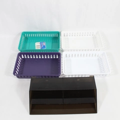 Mixed Lot of 5 Pre-Owned Sterlite Desk Trays & Divided Pen Holder