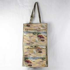 Vintage Jade Rolling Travel Bag Handles Wheels Carpet Style Beach Pattern 23 in
