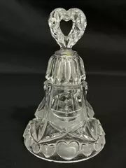 Echt Bleikristall Lead Crystal Heart Handle Bell 7" Decorative Collectible