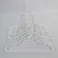 Lot of 10 Unbranded White Coat Jacket Tubular Plastic Standard Size Hangers 