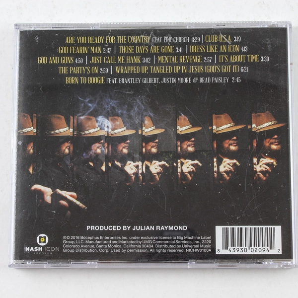 It's About Time by Hank Williams Jr CD 2016 Nash Icon Records