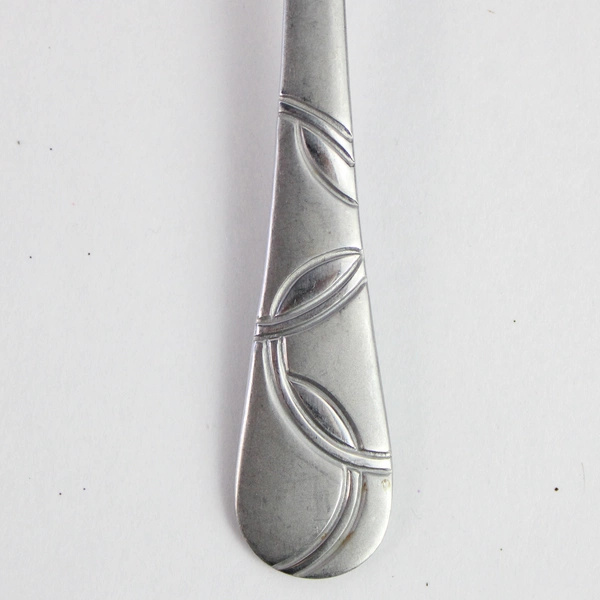 Lot of 5 Cambridge Stainless Steel Teaspoons With Abstract Pattern Design