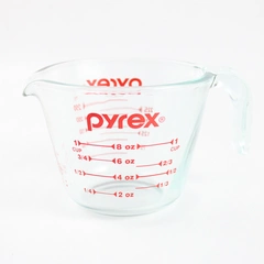 Vintage Pyrex Measuring Cup Open Handle 1 Cup Red Lettering USA