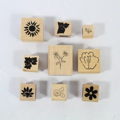 9 JRL Design Mounted Rubber Stamps Flowers Leaves Nature Arts Crafts Pre-owned