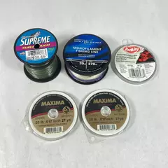 Lot of 5 Partial Fishing Line Spools 20 & 45 lb Test Monofilament