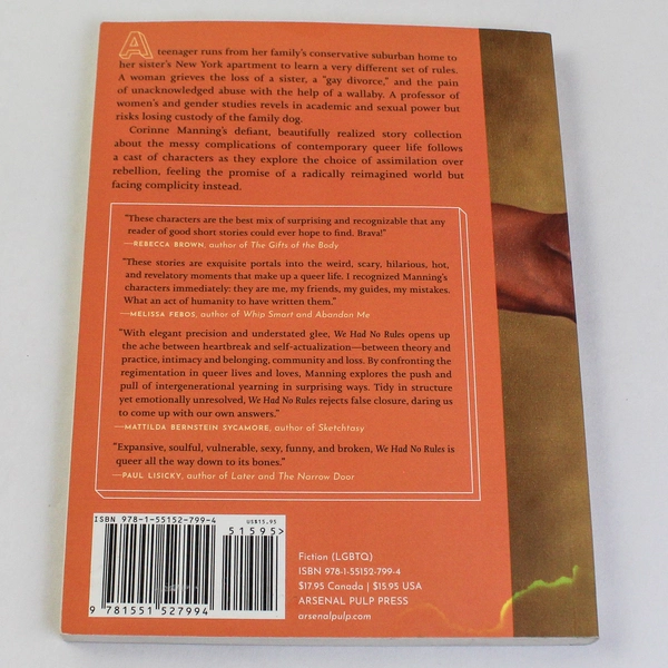 We Had No Rules Stories Corinne Manning 2020 Arsenal Pulp Press Paperback