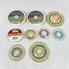 Lot of 9 Partial 2-8 lb Test Leader Fishing Line Spools Pre-Owned