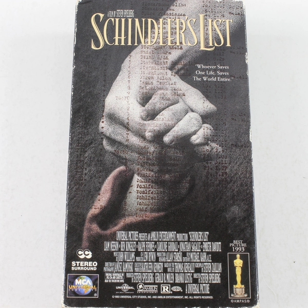 Schindler's List VHS 1997 2-Tape Set
