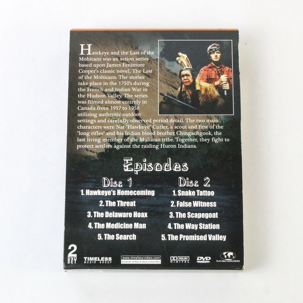 Hawkeye and the Last of the Mohicans DVD 1957 2 DVD Case Set 10 Episodes 4 Hours