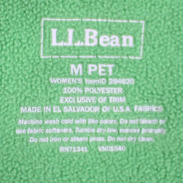 L.L. Bean Green Full-Zip Fleece Jacket Women's Size Petite Medium