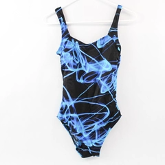 Gabar Black and Blue Design One Piece Swimsuit Space for Bra Insert Size 10