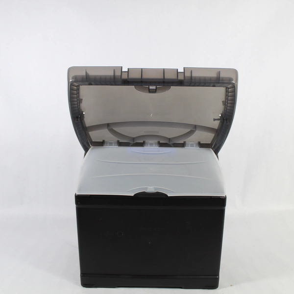 Rubbermaid Large Plastic Storage Container With Carry Handle And Top Tray Black