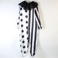 Fun World Boys Killer Clown Costume Medium 8-10 Black White With Tie On Collar