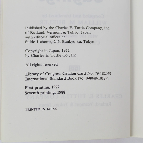 Chinese Sayings William M. Bueler 1988 7th Printing Charles E. Tuttle Company PB