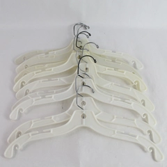 Lot of 10 White Semi-Opaque Plastic Clothes Hangers for Closet Storage