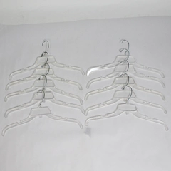 Lot of 10 Clear Plastic Clothes Hangers for Closet Storage & Organization