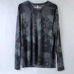 All Sport Men's Activewear Long Sleeve Top Shirt Size L Gray Camo Intel