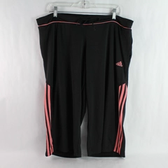 Adidas Black and Pink Activewear Drawstring Capris Pants Women's Size XL