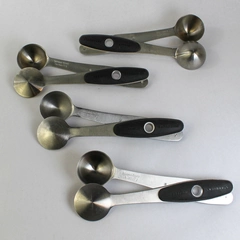 Starbucks Espresso Scoops Set of 4, 1.5 TB 7g Silver Toned & Black Handle