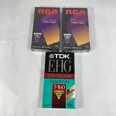 Lot of 3 New Blank VHS Tapes 2 RCA T-120 1 TDK T-160 