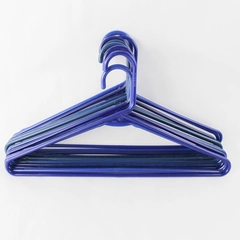 Lot of 10 Shades of Blue Plastuc Tubular Clothes Hangers Standard Size