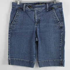 Gloria Vanderbilt Denim Shorts Bermuda Style Blue Women's Size 8 Pockets
