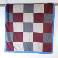 Handmade Multicolored Quilted Baby Boy Throw Blanket 37" x 44"