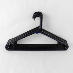 Lot of 10 Shades of Black Plastic Tubular Hangers Pants Bar and Hooks