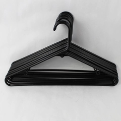 Lot of 10 Black Plastic Tubular Hangers With Hooks for Closet Organization