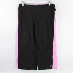 Jockey Pink & Black Activewear Yoga Capris Pants Women's Size Large