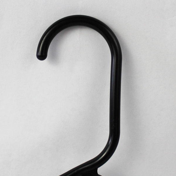 Lot of 10 Black Plastic Tubular Hangers With Hooks for Closet Organization