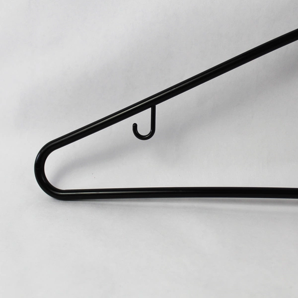 Lot of 10 Black Plastic Tubular Hangers With Hooks for Closet Organization