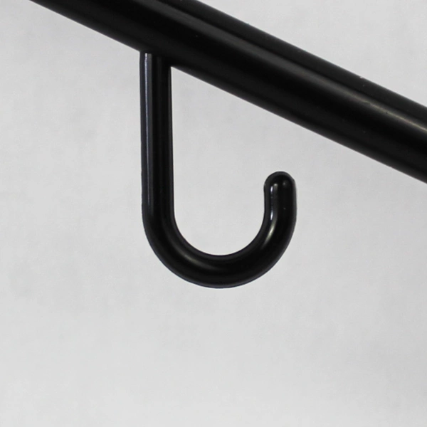 Lot of 10 Black Plastic Tubular Hangers With Hooks for Closet Organization