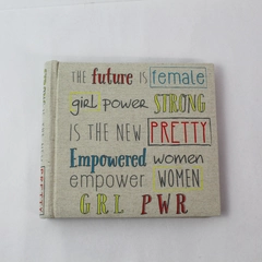 MYX Women Power Burlap Photo Album Holds 200 4x6 Pictures Pre-owned