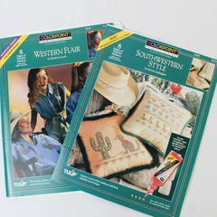 Lot of 2 Western Styling Pattern Books Colorpoint Paintstitching