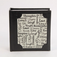 Thoughts Journal Diary Love Laugh Memories Book Shaped Black 5.5 x 5.5