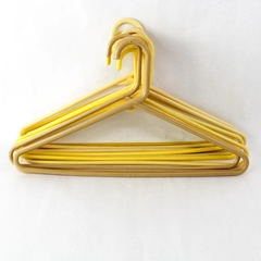 Lot of 10 Shades of Yellow Plastic Tubular Clothes Hangers for Closets