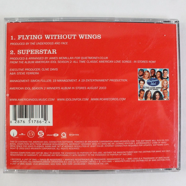 Ruben Studdard Flying Without Wings And Superstar Single CD 2003 J Records