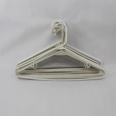 Lot of 10 Shades of White Plastic Tubular Clothes Hangers for Organization