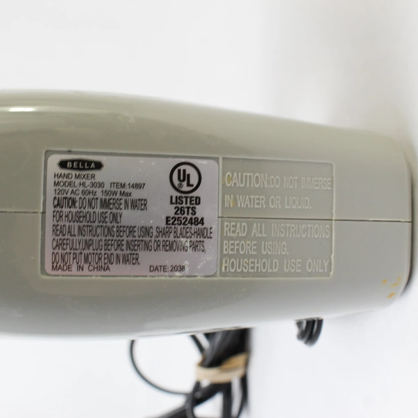 Bella Hand Mixer With 5 Speeds HL3030 Dishwasher Safe Interchangeable Parts