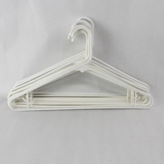 Lot of 10 White Plastic Tubular Clothes Hangers for Closet Space Organization