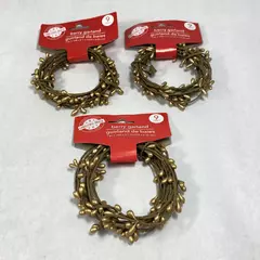 Lot of Three Christmas House 9 Foot Berry Garlands Gold