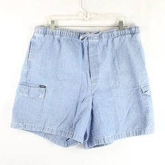 Blassport Women's Shorts Blue Denim Elastic Waist Drawstring Size 18