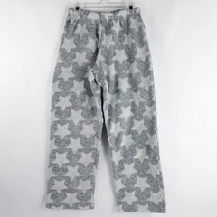 Wonder Nation Flannel Pajama Bottoms Girl's L (10-12) Gray With White Stars