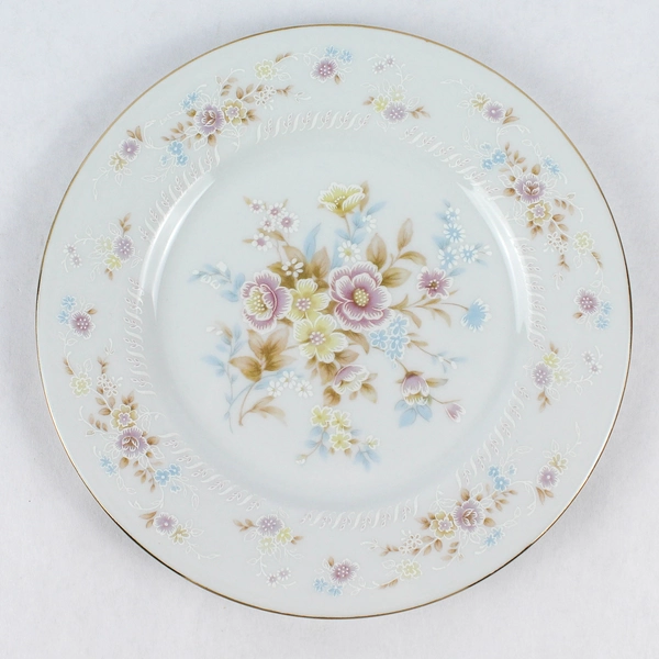 Set of 6 Vintage Romance by Jamestown Flat 7" Plate Fine China Gold Trim