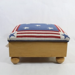 Vintage Manual Woodworkers & Weavers Star Spangled Foot Stool Stars Stripes