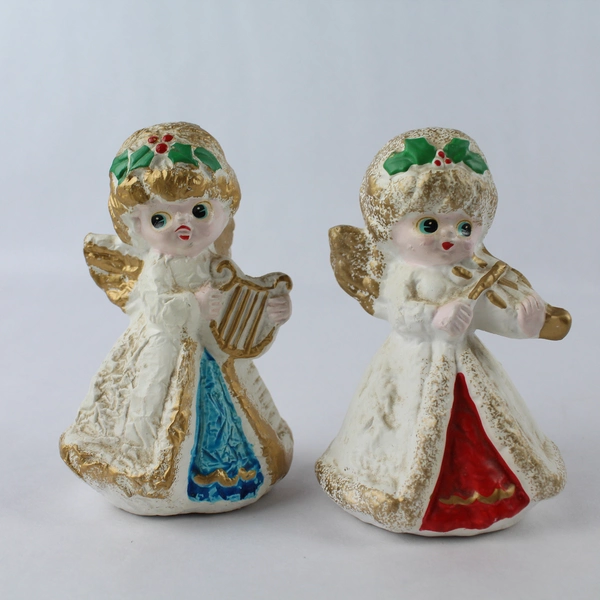 Mid Century Ardco Christmas Harp and Violin Angel Wings Made in Japan C-2293