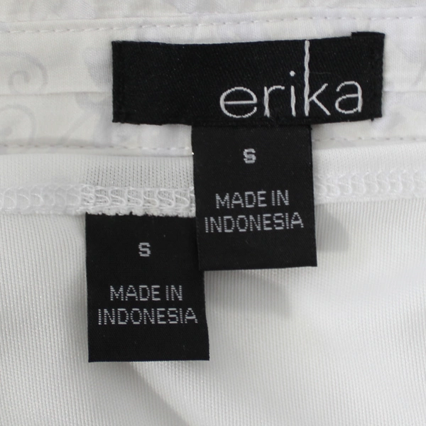 Erika Women's White Floral Button Up with Attached White Undershirt Set Size S