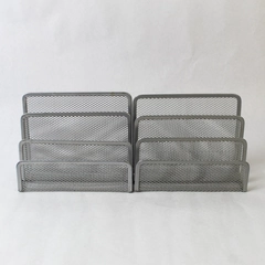 Set of 2 Small Metal Wire Vertical Document Desk Organizers