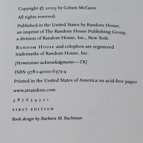 Let the Great World Spin by Colum McCann 2009 Random House Paperback